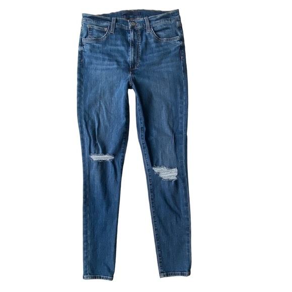 Joes Jeans Size 30 Flawless Charlie High Rise Skinny Ankle Dark Wash Distressed - Picture 1 of 10